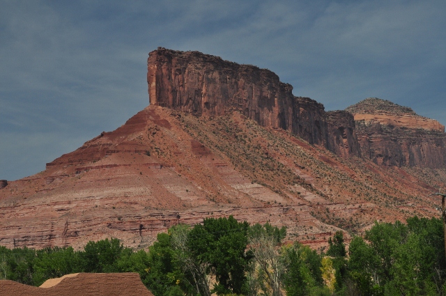 a grand rock that towers over the gateway canyon resort